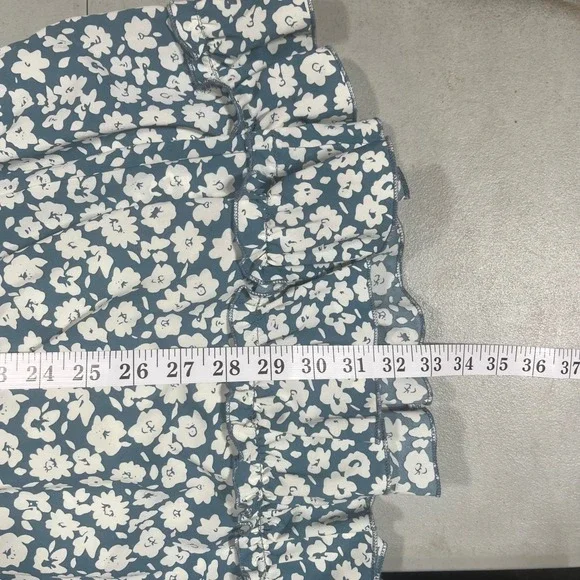 Pink Lily Ditsy Floral Smocked Babydoll Tiered Mini Dress Large Cottagecore Boho - Picture 8 of 10